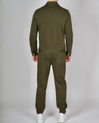 Green Zip Utility Jacket & Trouser Set