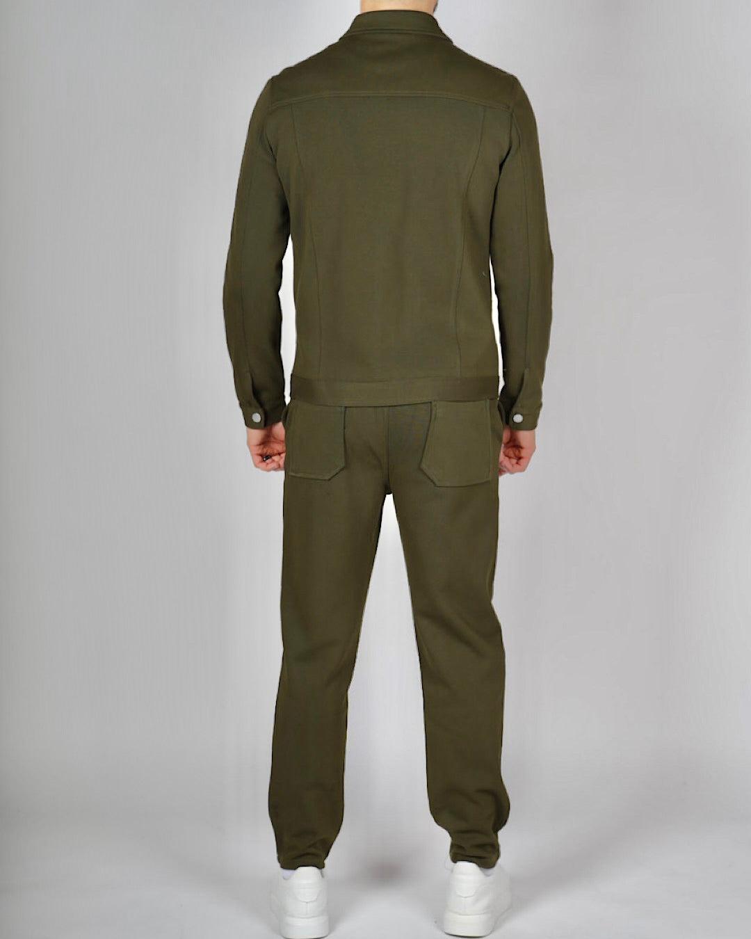 Green Zip Utility Jacket & Trouser Set