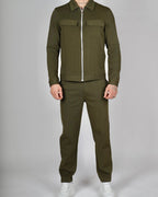 Green Zip Utility Jacket & Trouser Set