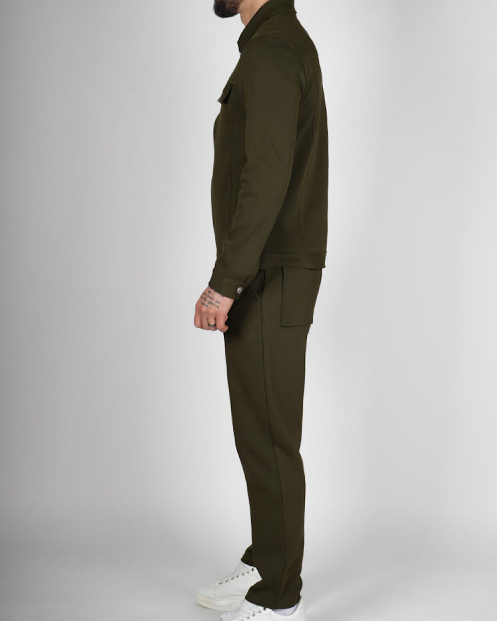 Green Zip Utility Jacket & Trouser Set
