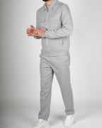 Grey Zip Utility Jacket & Trouser Set