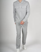Grey Zip Utility Jacket & Trouser Set