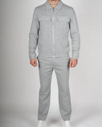 Grey Zip Utility Jacket & Trouser Set