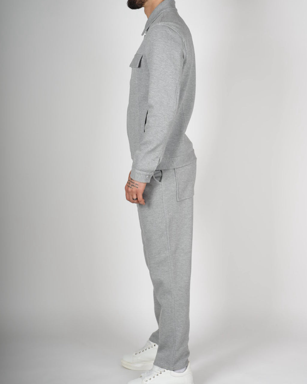 Grey Zip Utility Jacket & Trouser Set