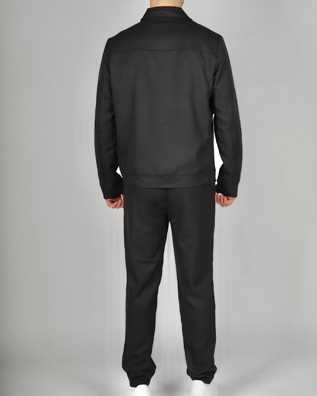 Black Zip Utility Jacket & Trouser Set