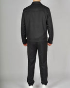 Black Zip Utility Jacket & Trouser Set