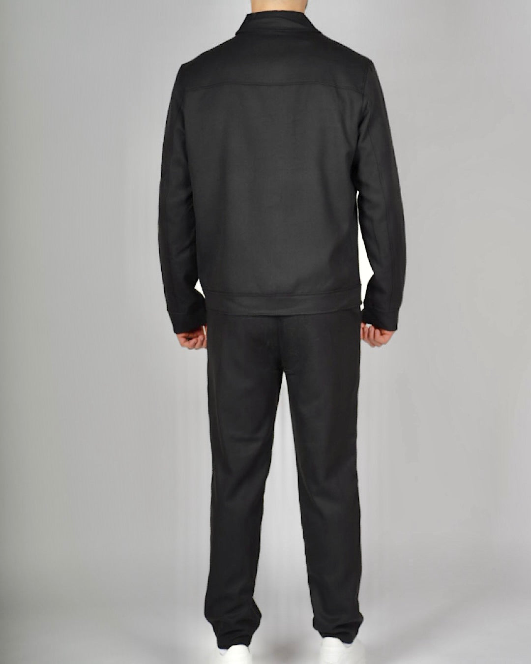 Black Zip Utility Jacket & Trouser Set