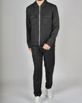 Black Zip Utility Jacket & Trouser Set