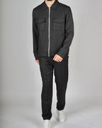 Black Zip Utility Jacket & Trouser Set
