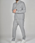 Grey Zip Utility Jacket & Trouser Set