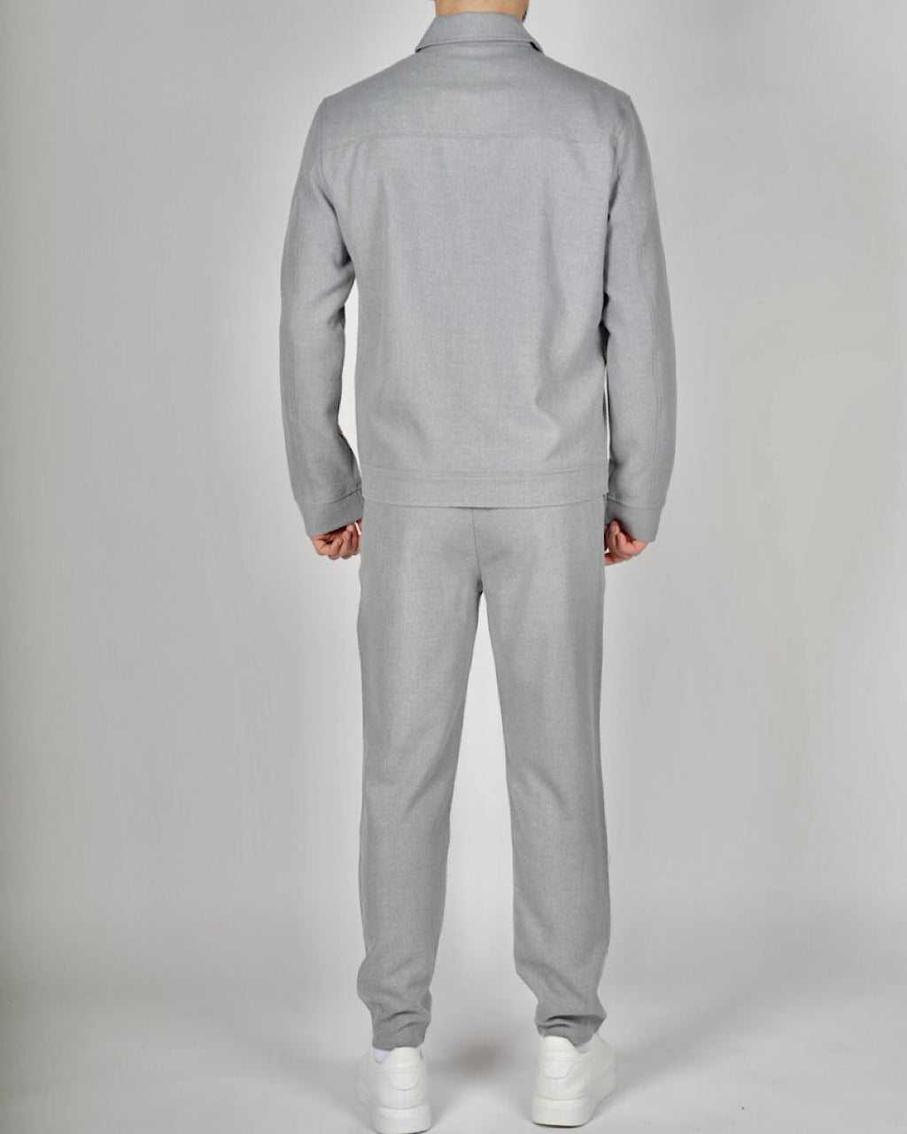 Grey Zip Utility Jacket & Trouser Set