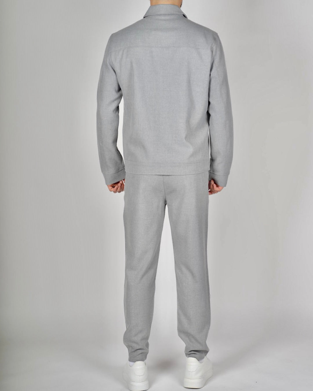 Grey Zip Utility Jacket & Trouser Set