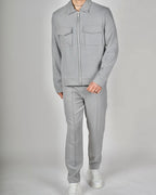 Grey Zip Utility Jacket & Trouser Set