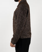 Brown Textured Zip-Up Jacket