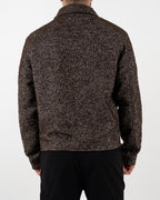 Brown Textured Zip-Up Jacket