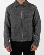 Grey Textured Zip-Up Jacket