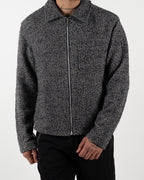 Grey Textured Zip-Up Jacket