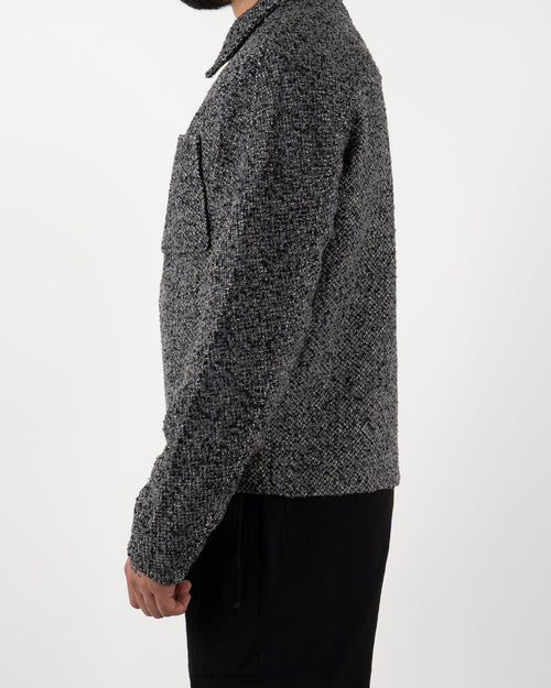 Grey Textured Zip-Up Jacket