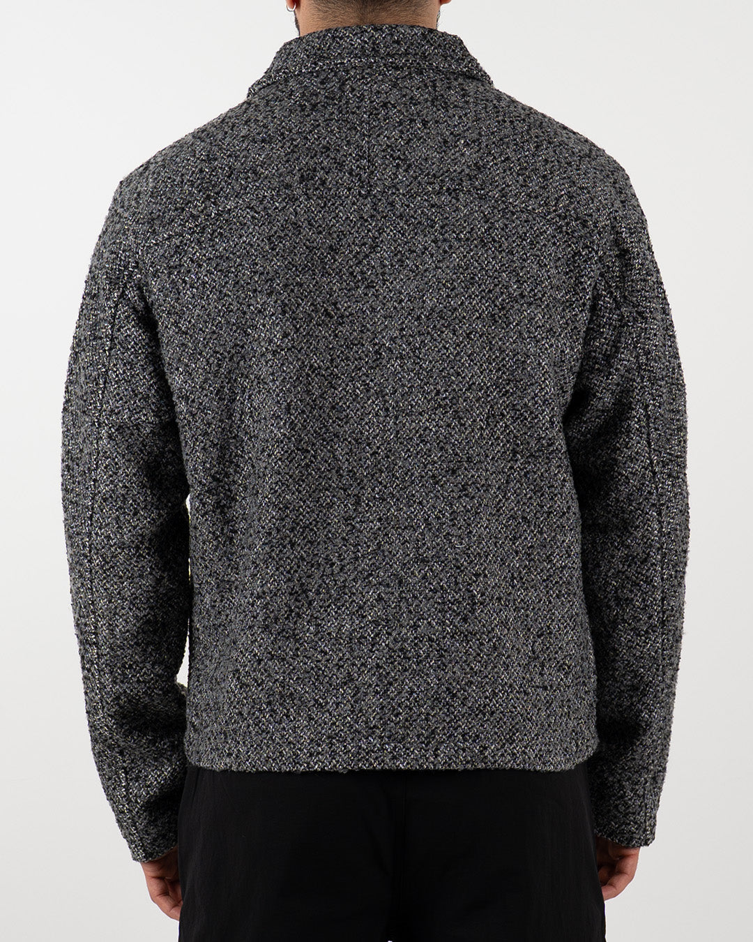 Grey Textured Zip-Up Jacket