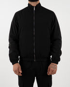 Black Reversible High Neck Zip-Up Jacket
