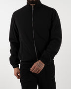 Black Reversible High Neck Zip-Up Jacket