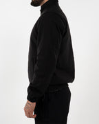 Black Reversible High Neck Zip-Up Jacket