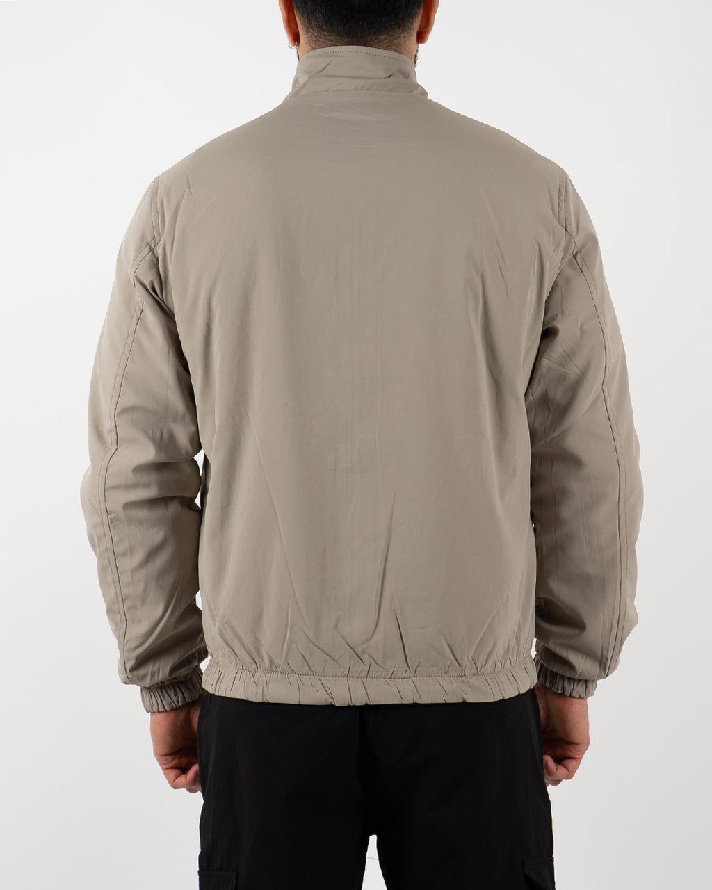 Black Reversible High Neck Zip-Up Jacket