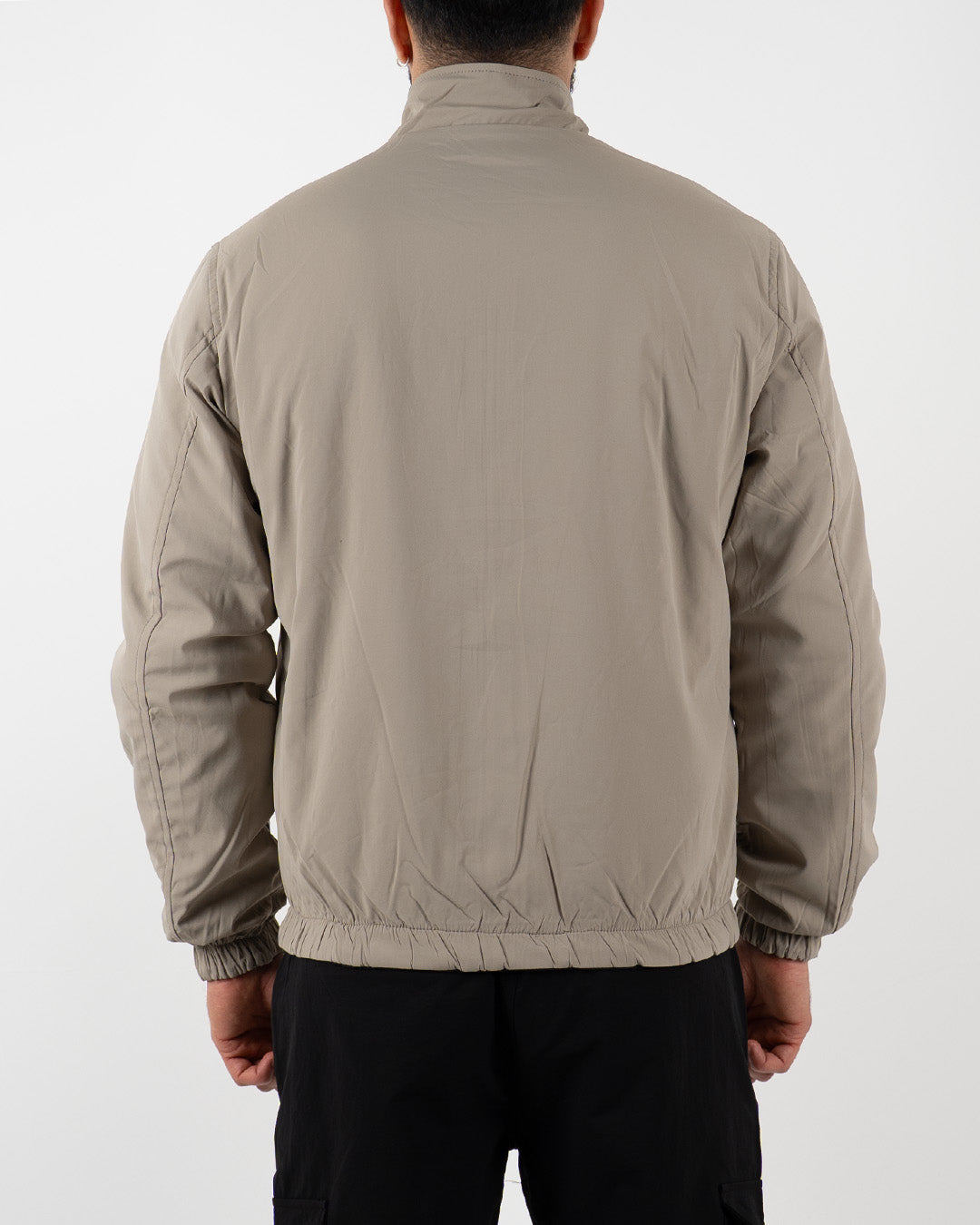Black Reversible High Neck Zip-Up Jacket