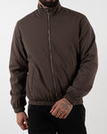 Brown Reversible High Neck Zip-Up Jacket