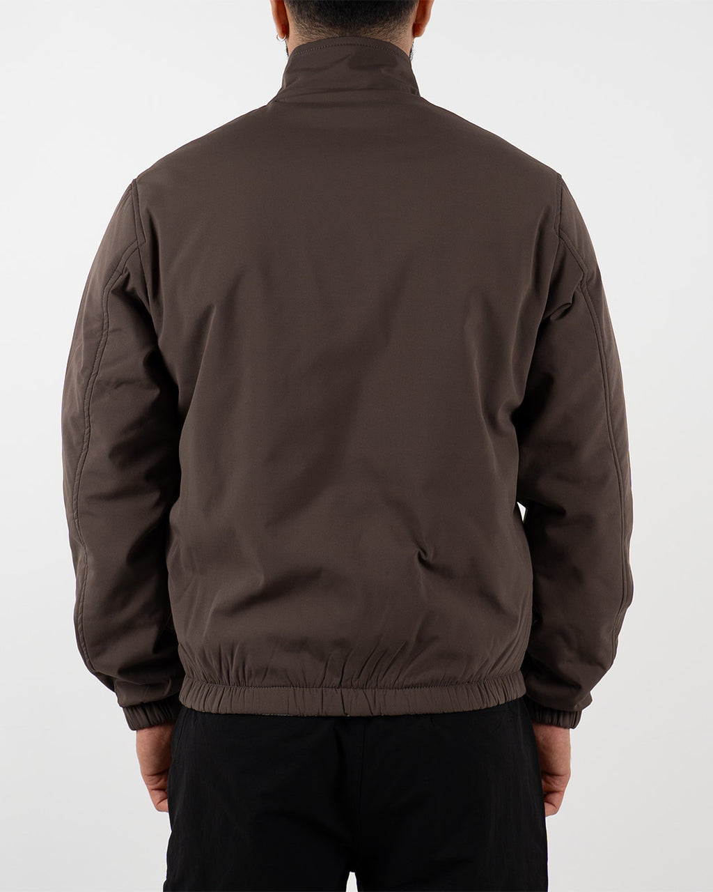 Brown Reversible High Neck Zip-Up Jacket