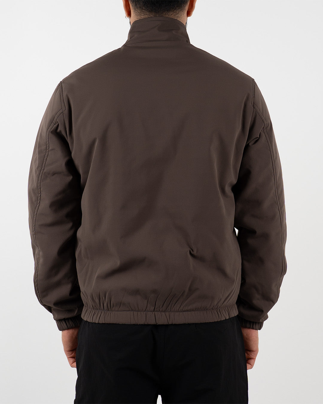 Brown Reversible High Neck Zip-Up Jacket