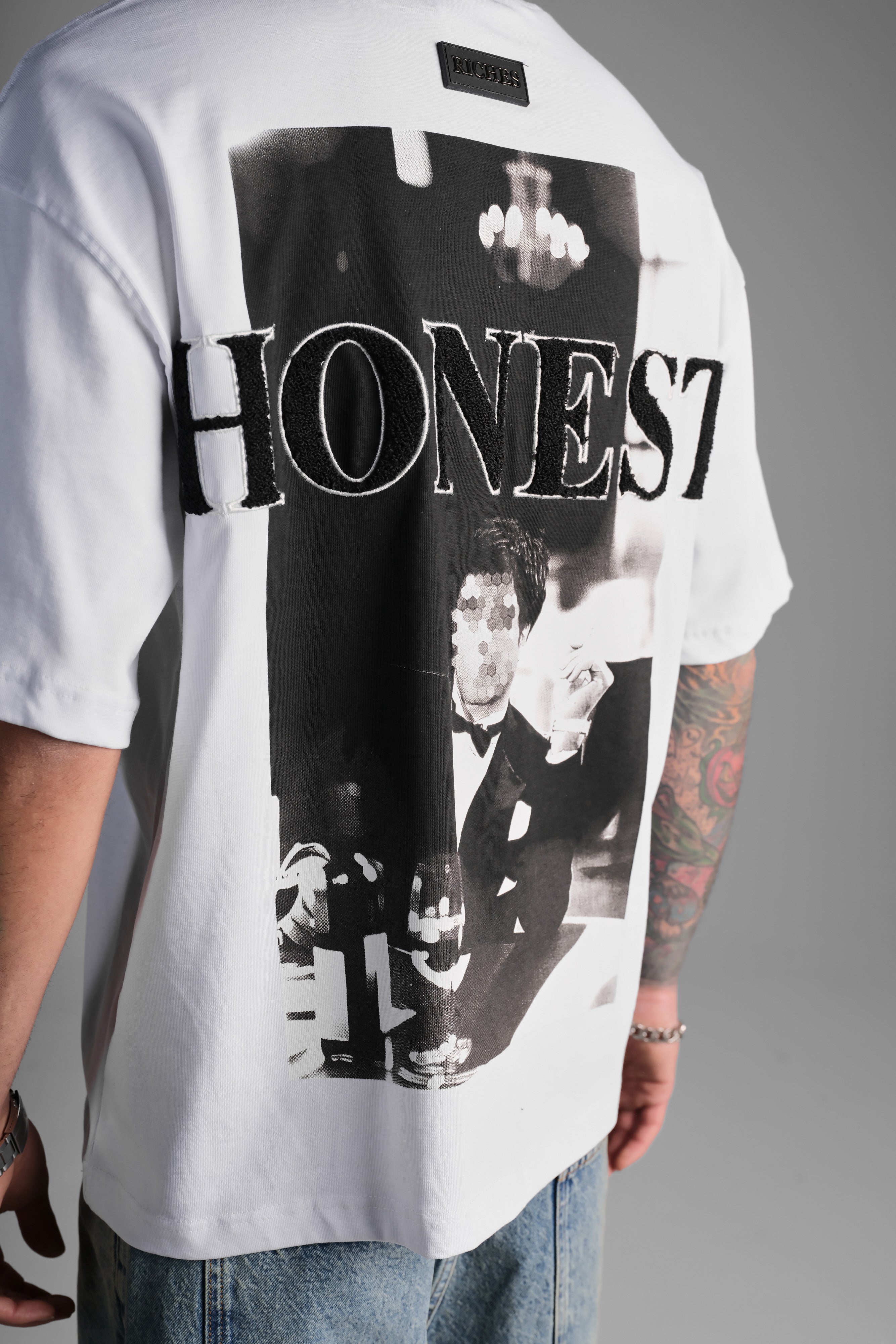 Riches Oversized 'Honest' Montana Graphic T Shirt