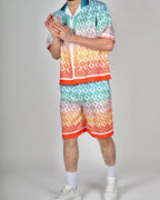 Multi Gradient RC Monogram Shirt & Short Set