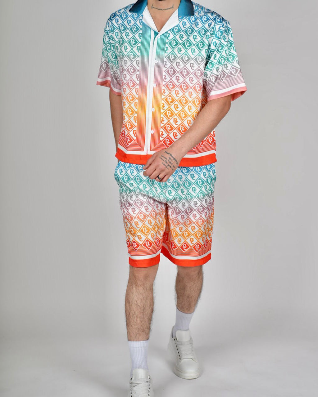 Multi Gradient RC Monogram Shirt & Short Set