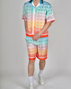 Multi Gradient RC Monogram Shirt & Short Set