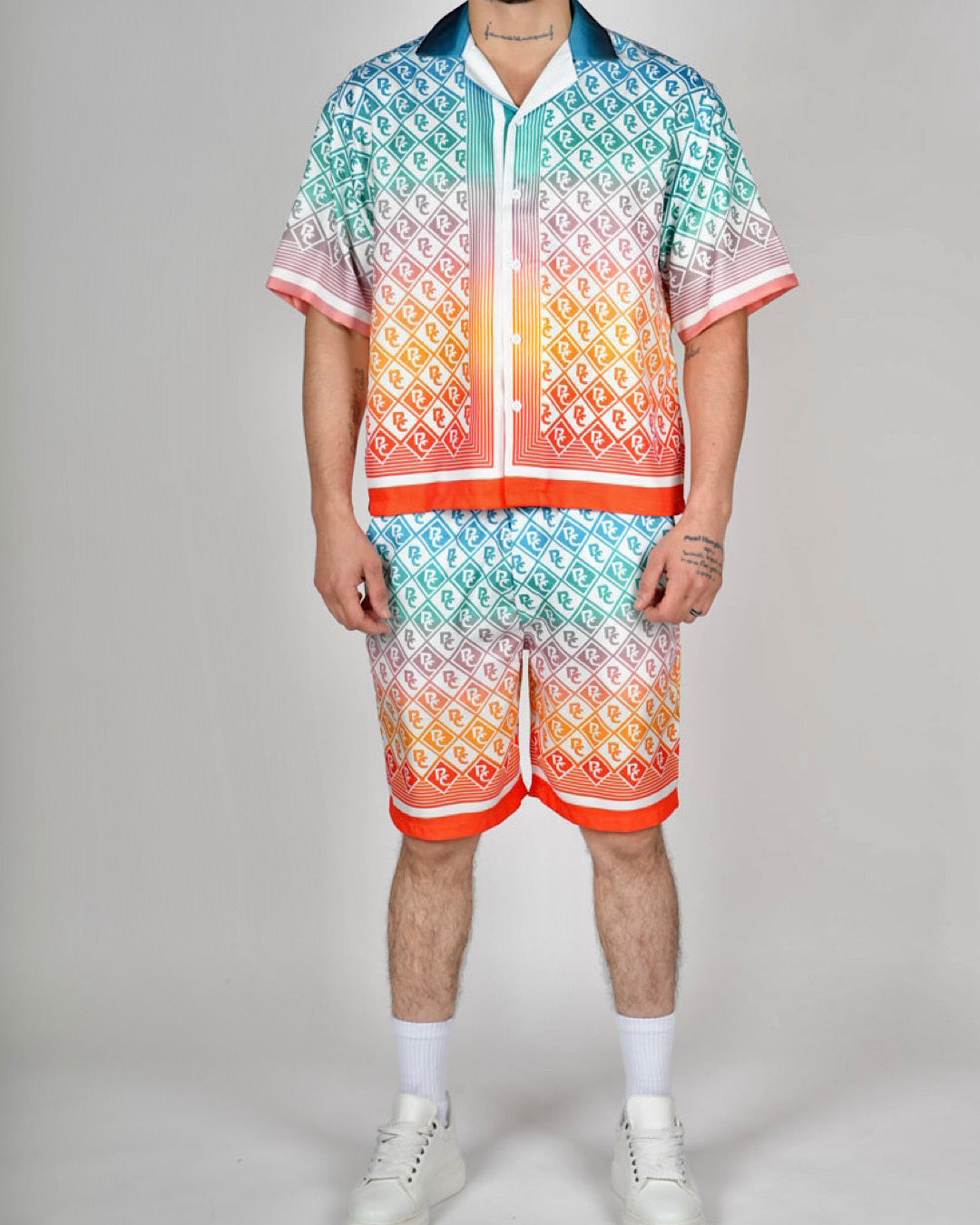 Multi Gradient RC Monogram Shirt & Short Set