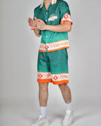 Green RC Monogram Resort Shirt & Short Set