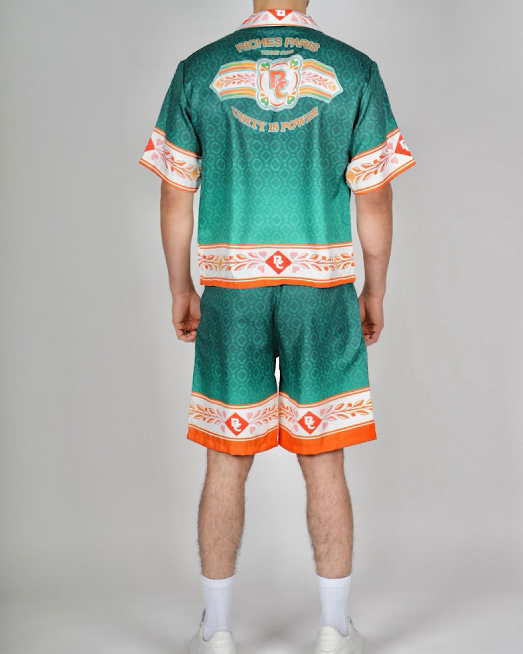 Green RC Monogram Resort Shirt & Short Set