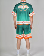 Green RC Monogram Resort Shirt & Short Set