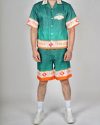 Green RC Monogram Resort Shirt & Short Set