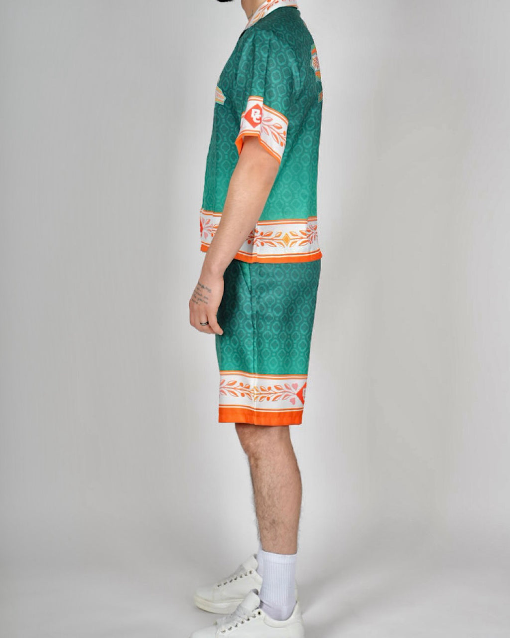 Green RC Monogram Resort Shirt & Short Set