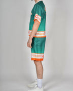 Green RC Monogram Resort Shirt & Short Set