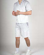 White RC Monogram Shirt & Short Set