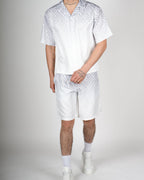 White RC Monogram Shirt & Short Set