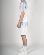 White RC Monogram Shirt & Short Set