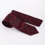 MC Paisley - Tie & Pocket Square Set in Red/Black