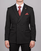 Rocco - Black Pinstripe Double Breasted Blazer