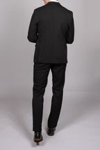 Rocco Black Pinstripe Double Breasted Suit