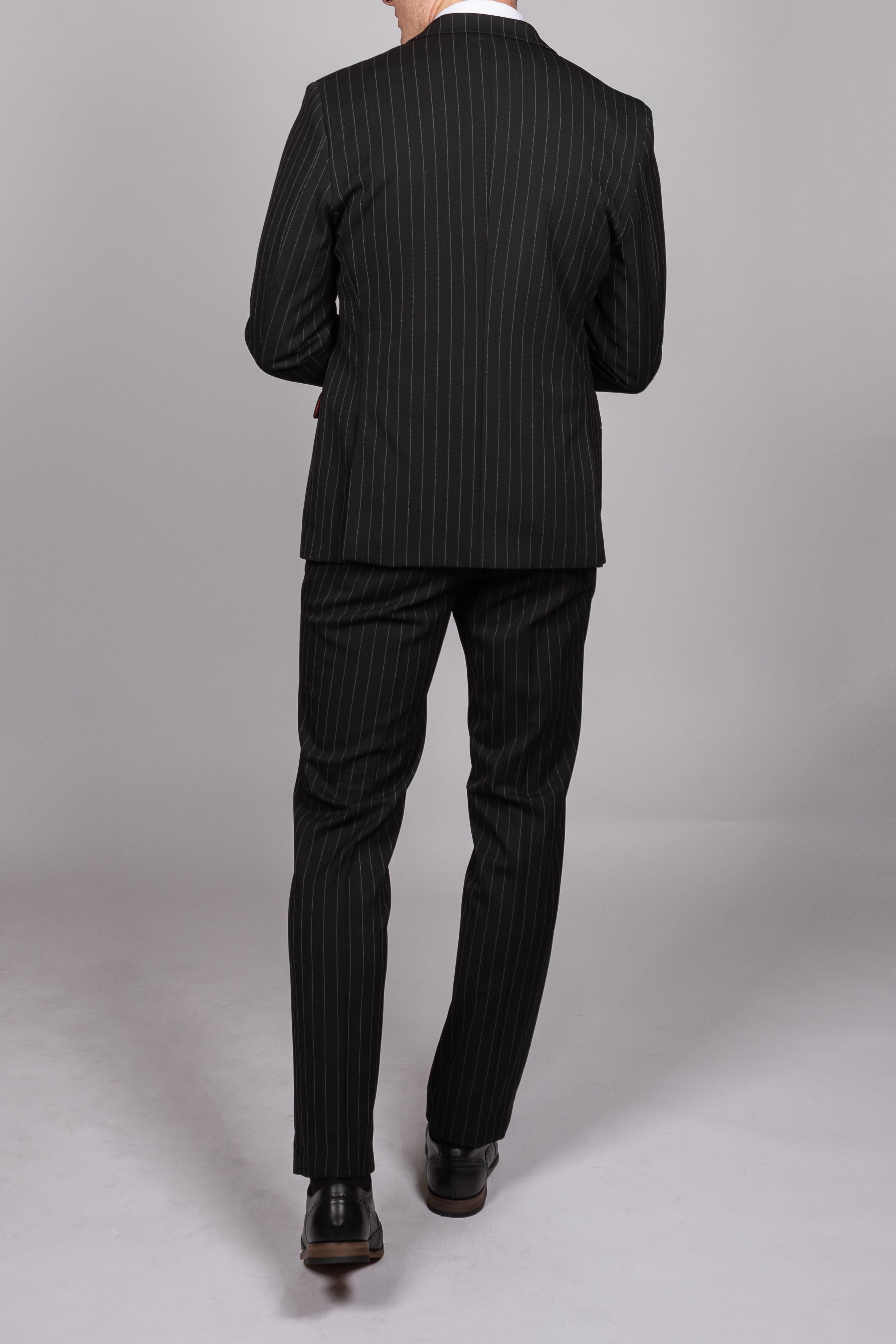 Rocco Black Pinstripe Double Breasted Suit