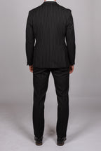 Rocco Black Pinstripe Double Breasted Suit